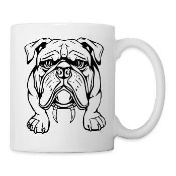 Bulldogge Hunde T-shirt Hundeshirt Geschenk  - Tasse - Weiß - Rechts