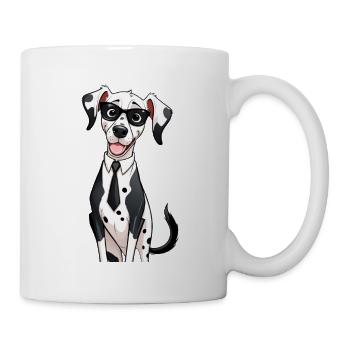 Dalmatian in suit with glasses - Mug - white - Right