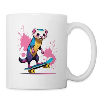 Colorful Skateferret Paint Splash - Mug - white - Right