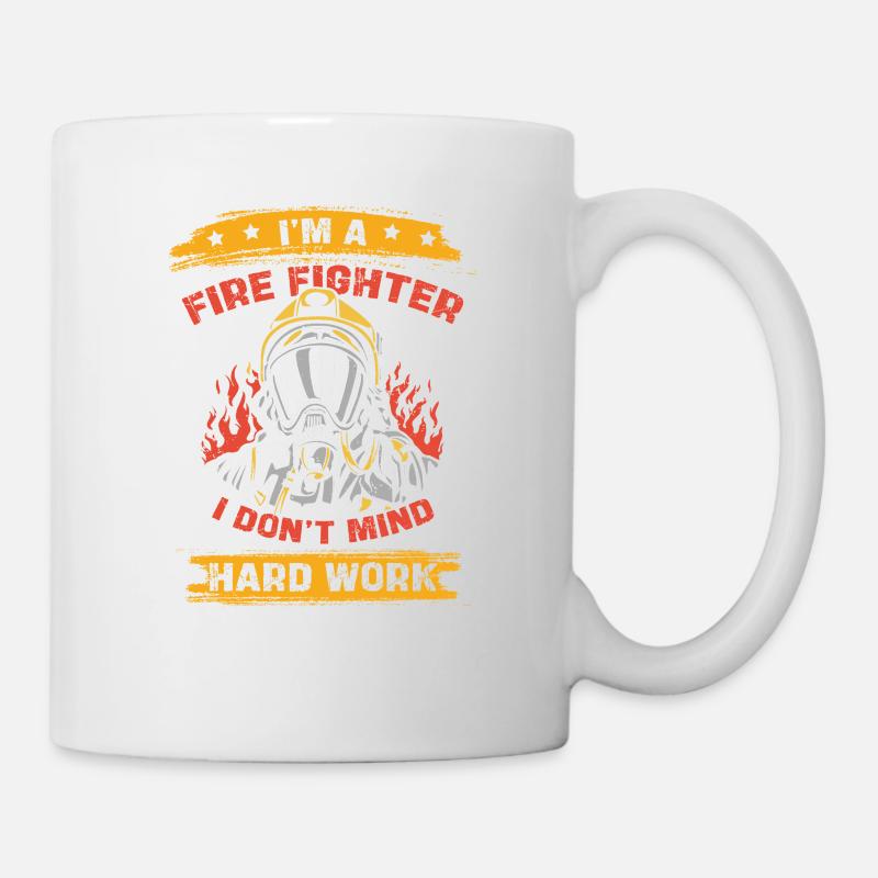 Héros pompier Travail acharné - Mug blanc - blanc