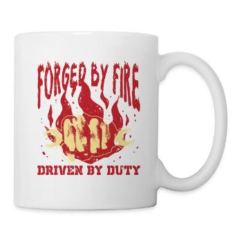 Mécanicien militaire Oublier par le feu poussé par le devoir - Mug blanc - blanc - Droite