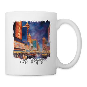Las Vegas Aquarell, ich liebe Las Vegas - Tasse - Weiß - Rechts