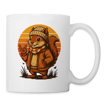 Cool squirrel in retro look - Mug - white - Right