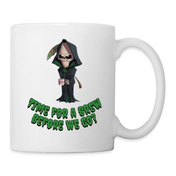 Grim Reaper Café Humour T-shirt - Mug blanc - blanc - Droite