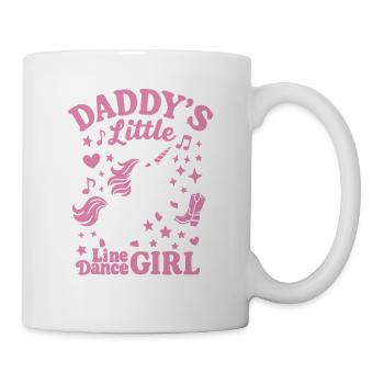 Daddy's little Linedance Girl - Tanz mit Herz - Tasse - Weiß - Rechts