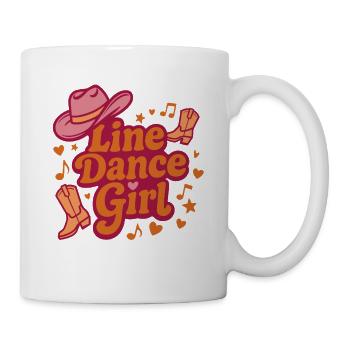 Fille de danse en ligne - Danse avec coeur - Musique Cadeau - Mug blanc - blanc - Droite