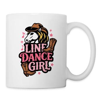 Linedance Girl - Tanz mit Herz - Musik Geschenk - Tasse - Weiß - Rechts