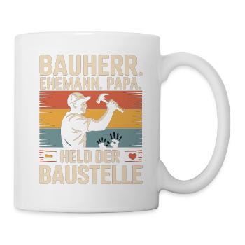 Builder Dad – Hero of the Construction Site Retro Look - Mug - white - Right