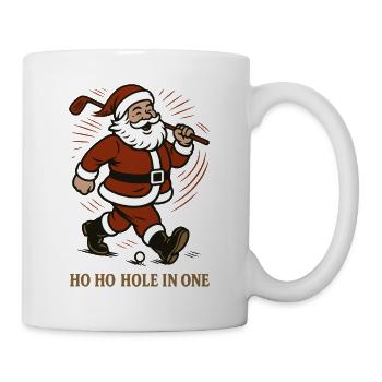 Weihnachtsmann Golfen Ho Ho Hole In One Spaß - Tasse - Weiß - Rechts