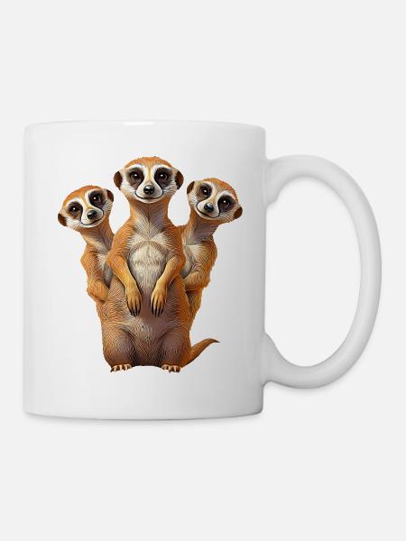 Erdmaennchen - Tasse - Weiß