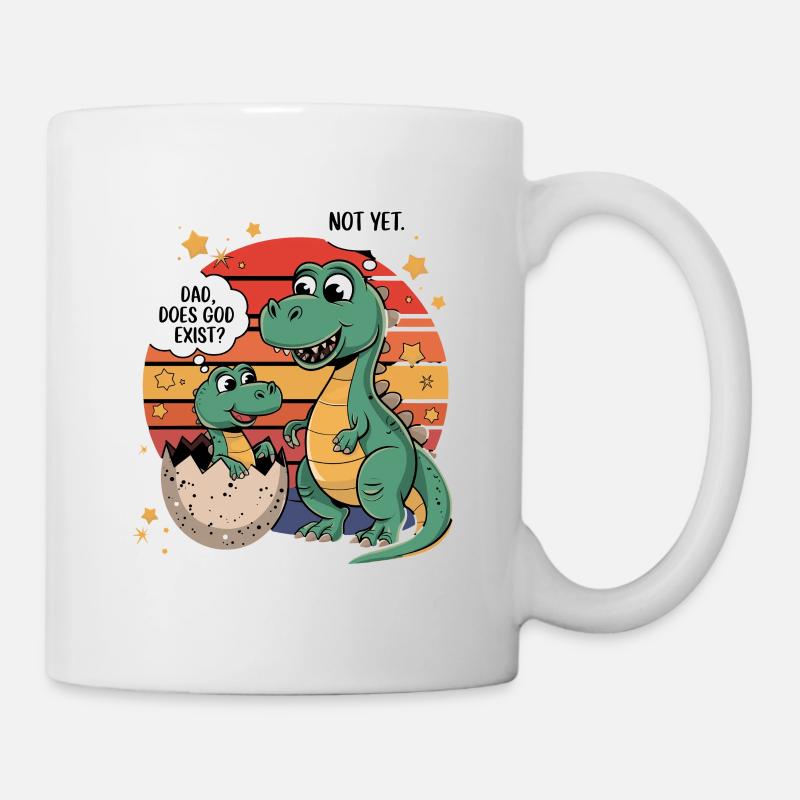 Dino Existenz Frage - Tasse - Weiß