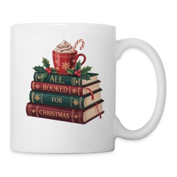 Bücher und Weihnachten – Geschenk für Leseratten - Tasse - Weiß - Rechts