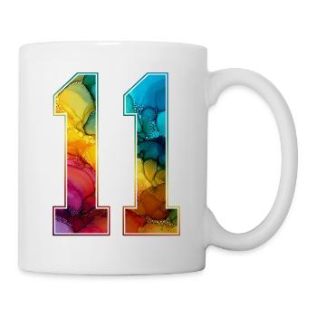 NR. 11 NUMMER 11 COLLEGE 11. GEBURTSTAG - Tasse - Weiß - Rechts