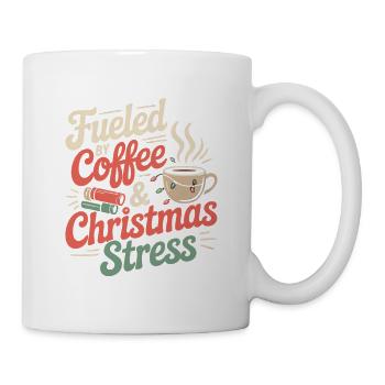 Fueled by Coffee & Christmas Stress – Kaffee Humor - Mug - white - Right