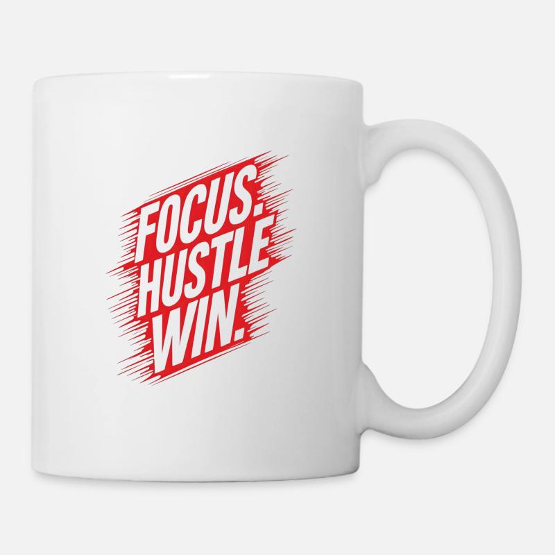 Focus Hustle Win - Mug blanc - blanc