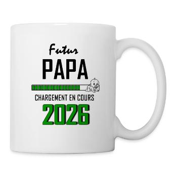 Future DAD Countdown 2026 Baby Grün - Tasse - Weiß - Rechts