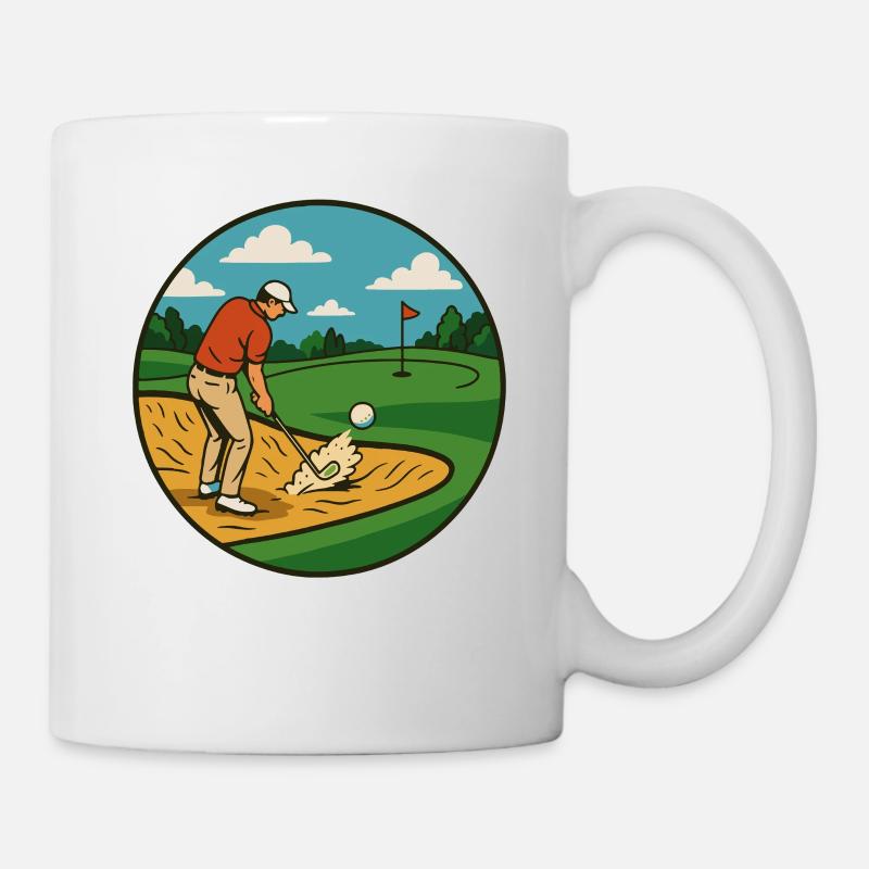 Funny Golf Swing Golfer Golf Course Play Golf - Mug - white