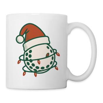 Drôle de balle de golf Noël Père Noël chapeau design - Mug blanc - blanc - Droite