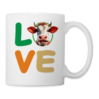 LOVE KUH KOPF - Tasse - Weiß - Rechts
