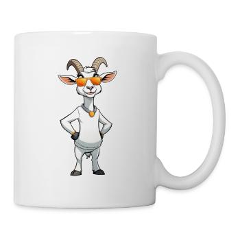 Ziege mit Sonnenbrillen-Charme - Tasse - Weiß - Rechts