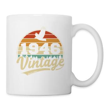 80 Jahre 1946 Vintage Retro Geburtstagsgeschenk - Tasse - Weiß - Rechts