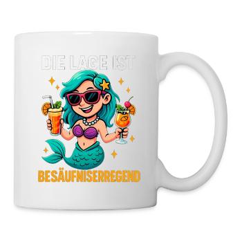 Die Lage Ist Besäufniserregend Meerjungfrau - Tasse - Weiß - Rechts