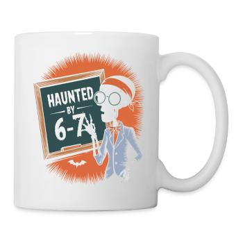 Conception de squelette hanté avec tableau noir et chauves-souris - Mug blanc - blanc - Droite