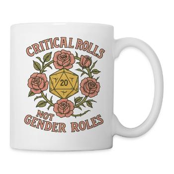 Roses and D20 Defy Gender Roles - Mug - white - Right