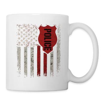 Drapeau de la police américaine insigne look vintage - Mug blanc - blanc - Droite