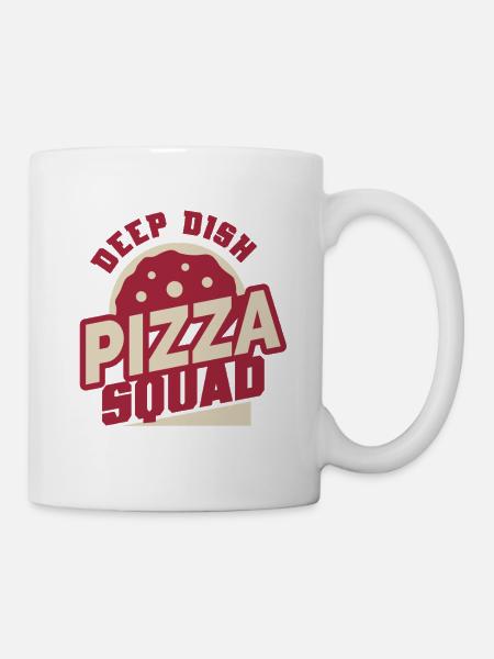Deep Dish Pizza Squad Chicargo - Tasse - Weiß
