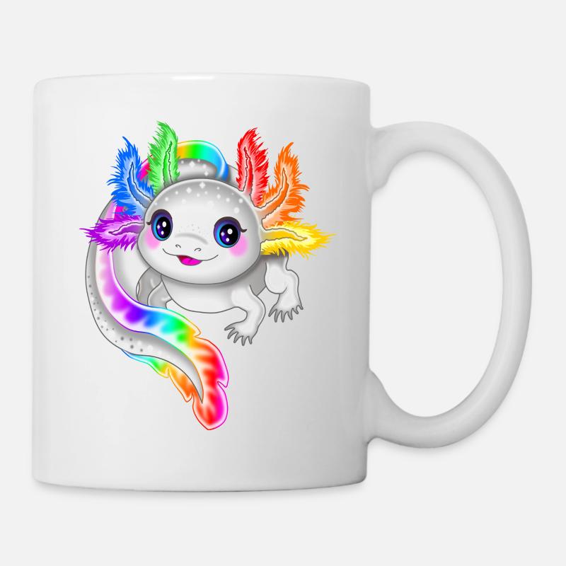 Rainbow colorful axolotl - Mug - white