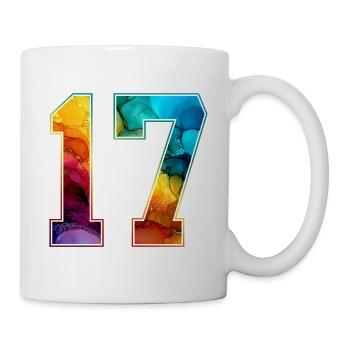 NR. 17 NUMMER 17 COLLEGE 17. GEBURTSTAG - Tasse - Weiß - Rechts