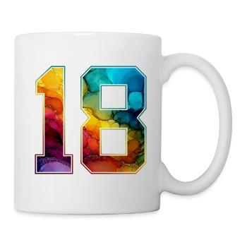 NON. 18 NUMÉRO 18 COLLÈGE 18E ANNIVERSAIRE - Mug blanc - blanc - Droite