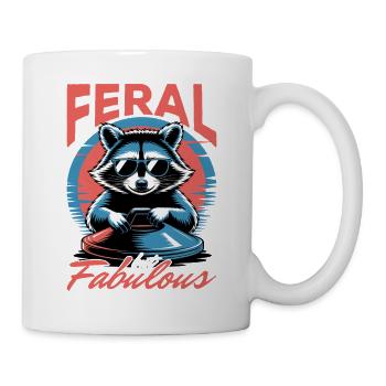 Funny Raccoon - Tasse - Weiß - Rechts