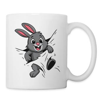 Süßer Comic Hase – Perfekt für Kinder & Tierfans - Tasse - Weiß - Rechts