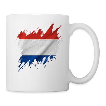Drapeau néerlandais, style déchiré - Mug blanc - blanc - Droite