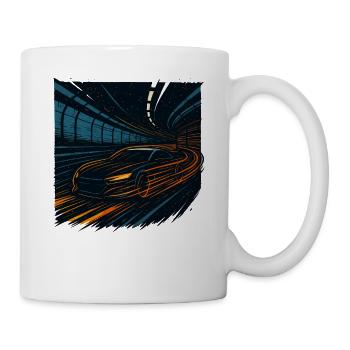Night Driving Sports Car In Tunnel Speed - Mug - white - Right