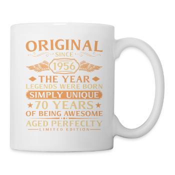 Original 1956 Jahrgang - 70. Geburtstag - Tasse - Weiß - Rechts