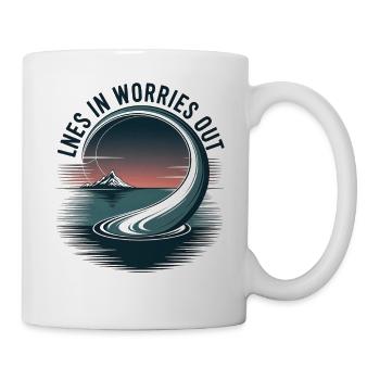 Entspannendes Anglervergnügen Bunter Fischfang - Tasse - Weiß - Rechts