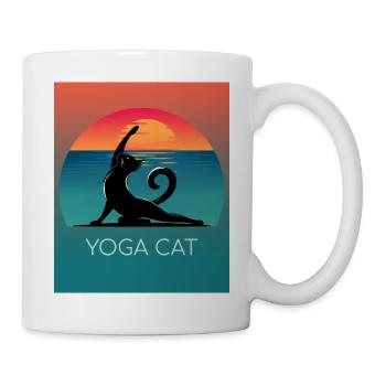 Yoga Cat – Relaxed design for cat fans - Mug - white - Right