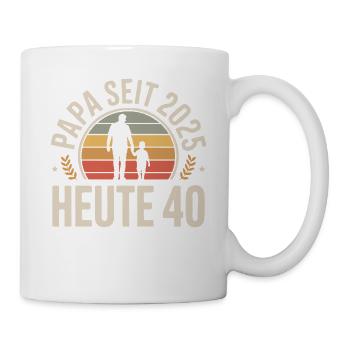 Papa depuis 2025 Aujourd’hui 40 Millésime - Mug blanc - blanc - Droite