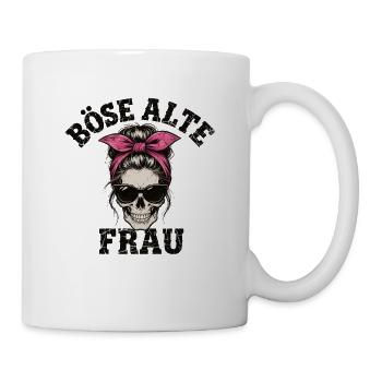 Evil Old Woman Skull Funny Saying Sarcasm - Mug - white - Right