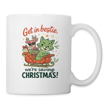 Get In Bestie We're Saving Christmas Cat - Mug - white - Right