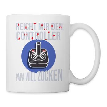 Gamer Gaming Vater Vatertag Spruch Zocken Papa - Tasse - Weiß - Rechts