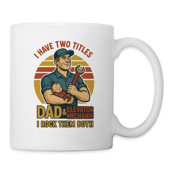 Funny Elevator Inspector Dad And Elevator Mechanic - Mug - white - Right