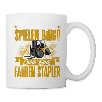 Opa Staplerfahrer - Tasse - Weiß - Rechts
