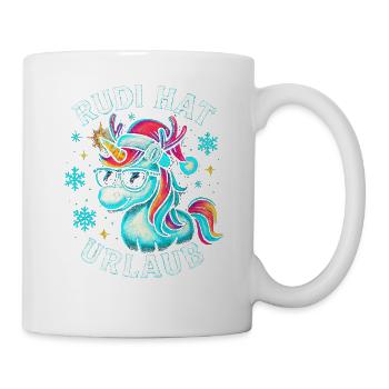 Weihnachten Spruch Humor Einhorn Lustig Rentier - Tasse - Weiß - Rechts