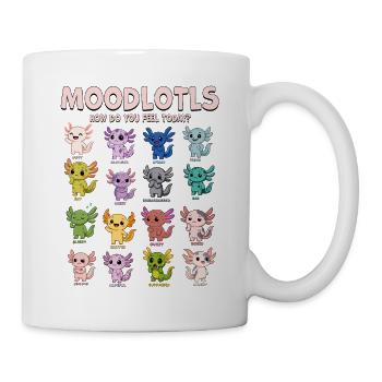 Moodlotls Axolotl Emotions Chart Cute Kawaii - Mug blanc - blanc - Droite