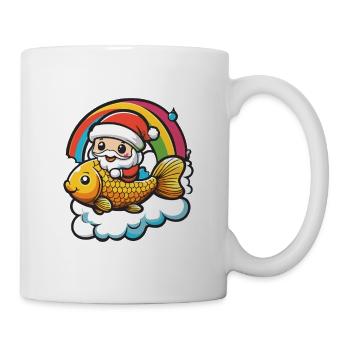 Poisson rouge Père Noël Noël - Mug blanc - blanc - Droite
