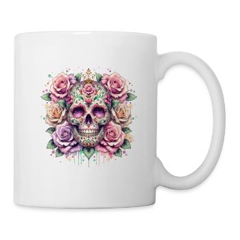 Flowers Skull Beauty Bloom - Mug - white - Right